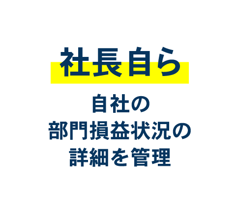 社長自ら自社の部門損益状況の詳細を管理